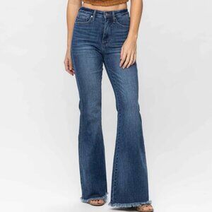 Judy Blue Fray Hem Flare Denim